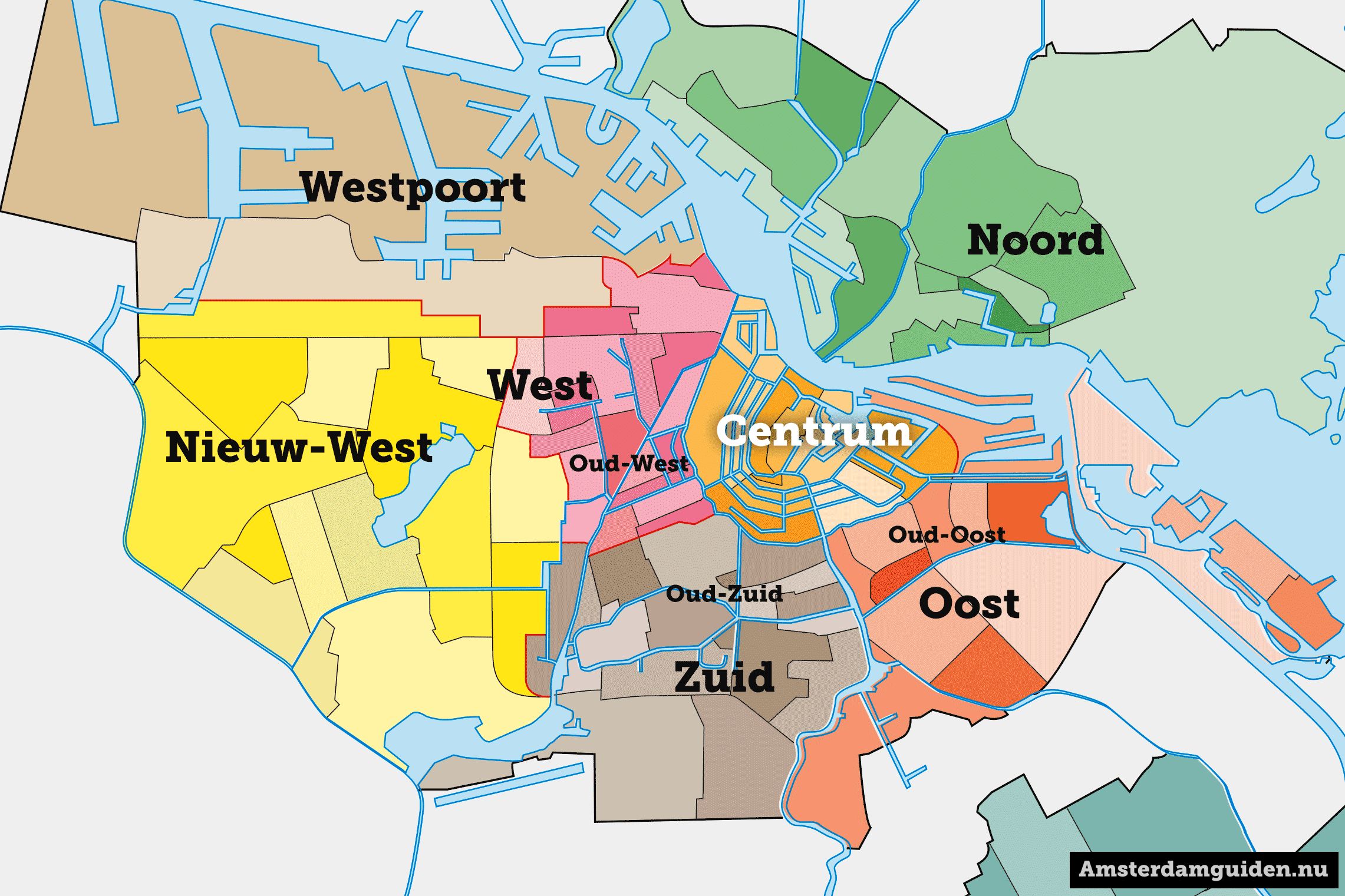 Amsterdams olika stadsdelar